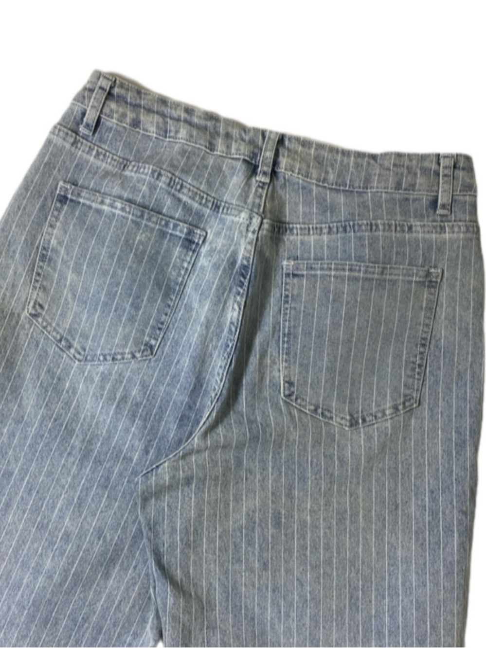 Missguided Light Blue Pinstripe Jeans Straight Leg Jeans Relaxed Denim 30 - Picture 8 of 13